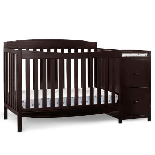 Delta Children Mason Convertible 6-in-1 Baby Crib and Changer, Dark Chocolate