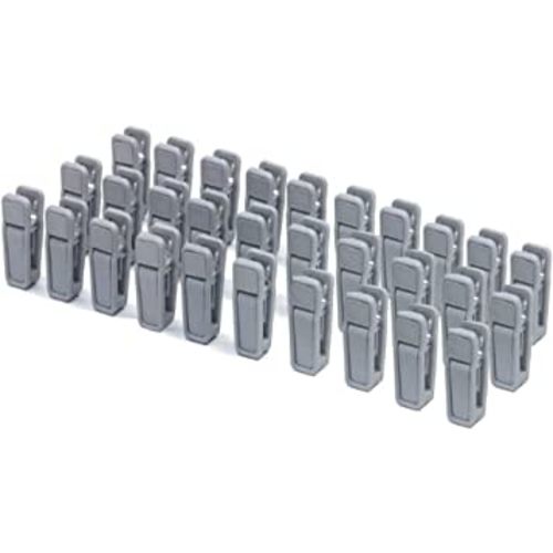 Plastic Baby Hanger Clips, 40 Pcs Slim-line Finger Clips Set Clothes Hanger Velvet Hanger (Grey)