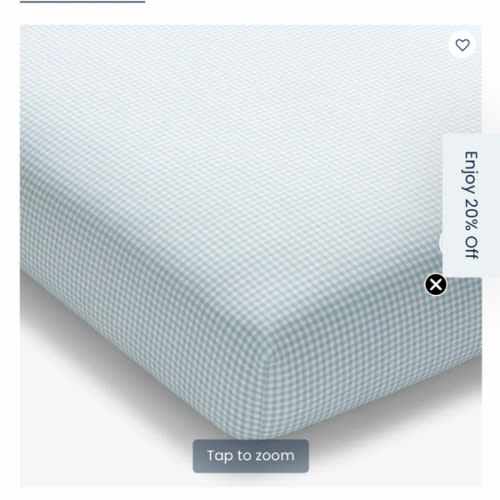 Ditsy Gingham Classic Cool Organic Cotton Percale Fitted Crib Sheet
