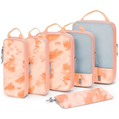 BAGSMART 6 Set/4 Set/2 Set Compression Packing Cubes for Travel, Lightweight Vacation Travel Essentials, Travel Accessories for Suitcase Organizer Bags Set, Durable Luggage Organizer Travel Bags