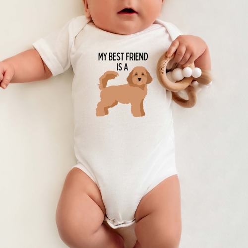 My Best Friend is a Cavapoo - Minipoo - Poodle - Doodle - Baby Shirt - Baby Jumpsuit - Baby Outfit - Dog - Baby Shower Gift - Dog Nursery