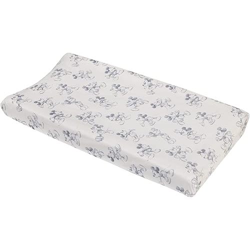 NoJo Disney Mickey Mouse - Call Me Mickey White and Blue Super Soft Changing Pad Cover