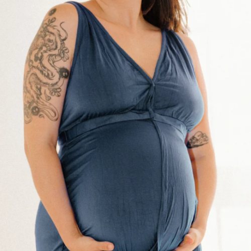 Juliet Labor & Postpartum Gown in Midnight Blue-Limited Time – Lila