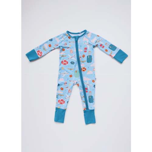 Blue Kilo Zippered Romper