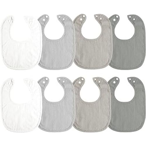 Muslin Baby Bibs for Boys Girls, 8 Pack Absorbent Bandana Bibs for Drooling and Teething, Soft Cotton Drool Bibs for 0-36 Months Newborn Unisex