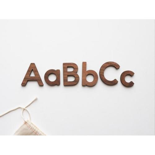 Wooden Alphabet Set Handmade Walnut Wood Letters & Movable Alphabet montessori Inspired Educational and Homeschool Spelling Toys - Etsy