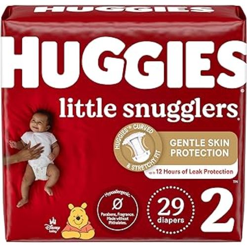 Huggies Size 2 Diapers, Little Snugglers Baby Diapers, Size 2 (12-18 lbs), 29 Count