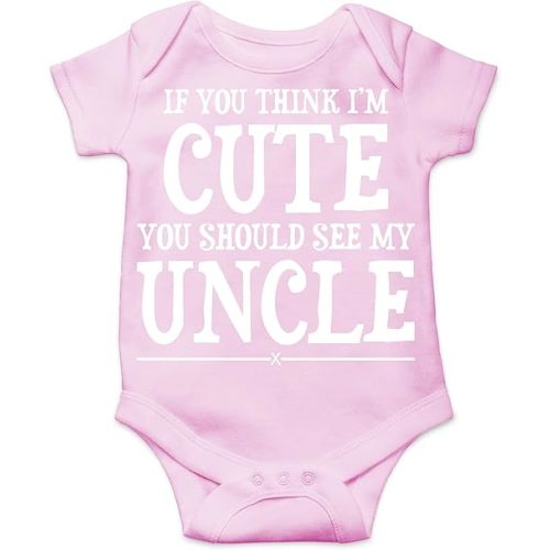 AW Fashions I'm Cute You Shuld See My Uncle Baby Bodysuit Funny Cute Newborn Romper Adorable Infant Outfit