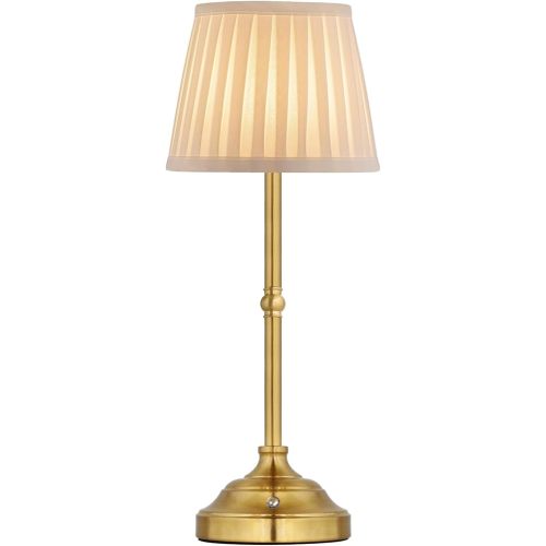 Mr. White Cordless Wireless Rechargeable Touch Battery Operated LED Dimmable Powered Table Lamp for Bedroom Bedside Dining Dinner Restaurant Kitchen (Bronze)