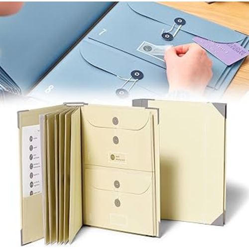 Document Organizer Folio, 2024 Important Document Binder, Pocket Organ Storage Binder, in Case I Go Missing Binder (Yellow)