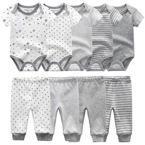 Kiddiezoom Unisex Newborn Baby Short-Sleeve Bodysuit Baby Layette Essentials Giftset Clothing Set