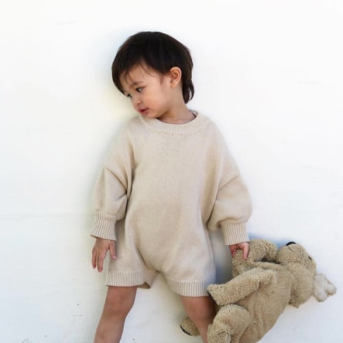 Olsen Knit Playsuit (Oat) – 6-12 months