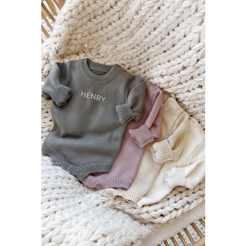 Personalized Printed Knit Sweater Bubble | Solid