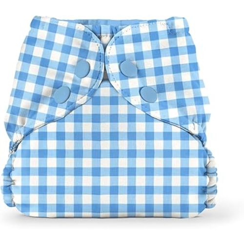 Esembly Cloth Diaper Outer - Waterproof Cloth Cover and Reusable Swim Diaper, Breathable Layer Over Absorbent Inner for Blowout-Proof Diapering - Size 1 (7-17 lbs), Gingham