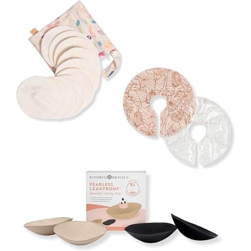 Kindred Bravely Breast Care Bundle | Reusable Nursing Pads, Soothing Breast Gel Pads