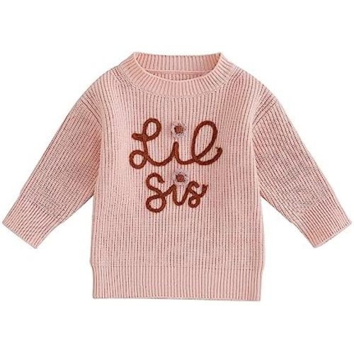 Big Sister Little Sister Matching Outfits Toddler Baby Girl Chunky Knit Sweater Warm Sweatshirt Knitted Fall Clothes