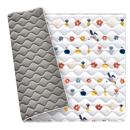 Odorless Premium 50" x 50" Foam Play Mat, Thick One-Piece Crawling Mat, Non-Slip Cushioned Playmat for Infants, Babies, Toddlers - Machine Washable