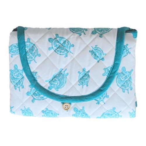 100% Organic Cotton Quilted Changing Pad – Turtle Aqua - Dera Design