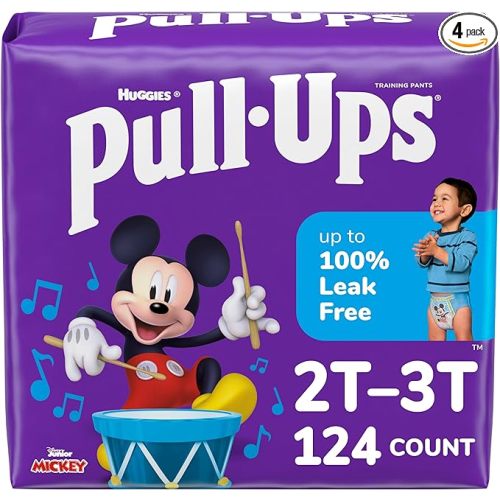 Pull-Ups Boys' Potty Training Pants, 2T-3T (16-34 lbs), 124 Count (4 Packs of 31)
