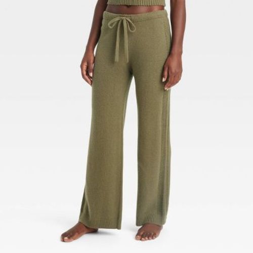 Women's Sweater Wide-leg Pajama Pants - Auden™ Olive Green S