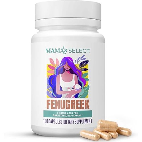 Mama's Select Organic Fenugreek Capsules – Natural Herbal Lactation Supplement to Boost Milk Supply, Vegan Digestive Health Aid, Allergen-Free & Non-GMO, USA-Made for Breastfeeding Moms