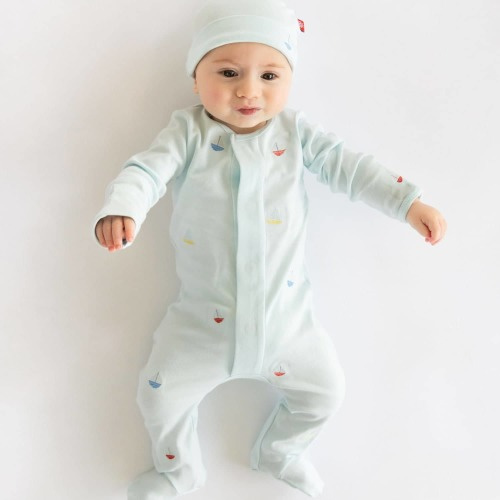 Magnetic Me Modal Magnetic Footie & Hat - Sail-brate, Newborn