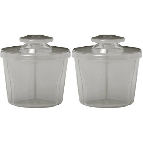 Dr. Brown's Baby Formula Dispenser with Snap-On Lid for On-The-Go Feedings,Milk Powder Dispenser for Traveling with Infant,Gray (Pack of 2)