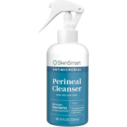 SkinSmart Antimicrobial Perineal Cleanser, Ideal for Incontinence Care and Postpartum, Removes Bacteria, 8 oz Spray