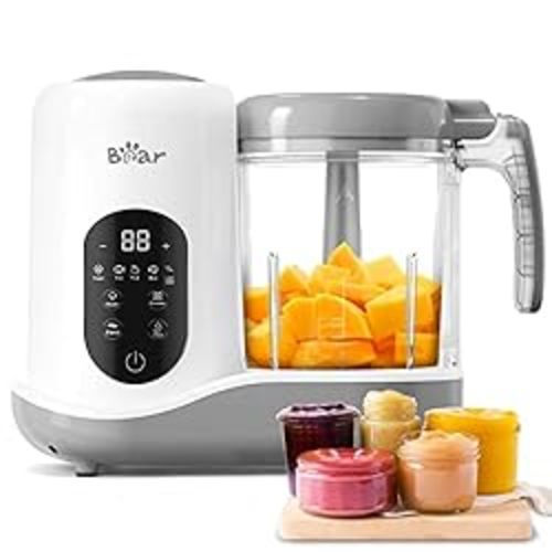 BEAR 2024 Baby Food Maker | One Step Baby Food Processor Steamer Puree Blender | Auto Cooking & Grinding | Baby Food Puree Maker with Self Cleans