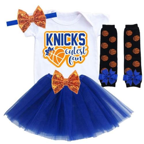 Knicks basketball baby girl outfit, basketball leg warmers, New York Knicks fan gear, game day outfit, baby shirt, onesie, knicks headband