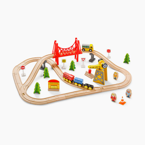 Tiny Land Wooden Track Trains 55 Pcs