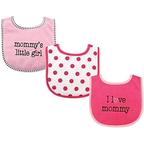 Luvable Friends Unisex Baby Cotton Terry Drooler Bibs with Fiber Filling