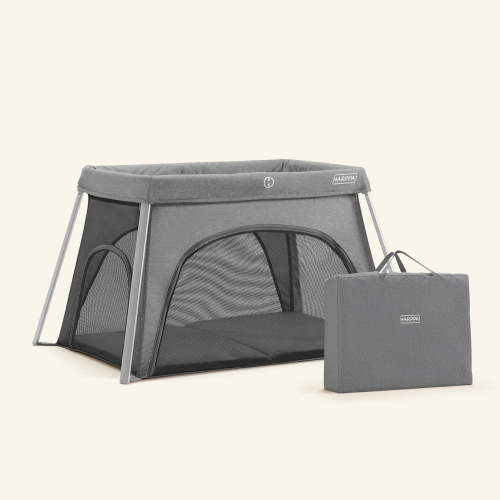 HARPPA Rossi | Lightweight Pack n Play Travel Crib & Playard – Portable Foldable Playpen with Mattress in Grey