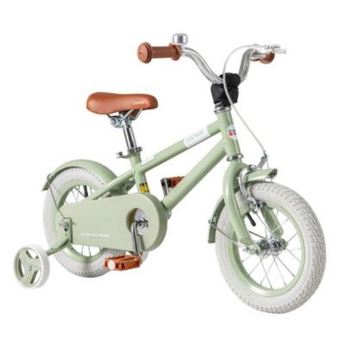Costway 12" Kids Bike with Adjustable Saddle Handlebar Removable Training Wheels Handbrake Green/Red/Pink/Blue/Black