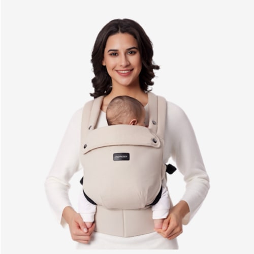Momcozy Baby Carrier - Ergonomic, Cozy and Lightweight Carrier for 7-44lbs, Effortless to Put On, Ideal for Hands-Free Parenting, Enhanced Lumbar Support, Purehug for Infant to Toddler, Khaki