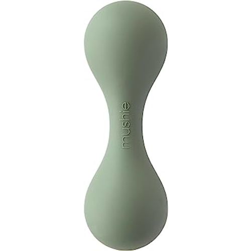 mushie Silicone Baby Shaker Rattle Toy | Ages 3+ Months (Dried Thyme)