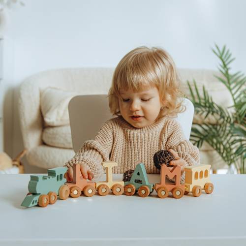 Personalized Train with Magnets Wooden Toys For Toddlers Birthday Boy Gift 1 2 3 Year Old Newborn Keepsake Gift Baby Shower Gift