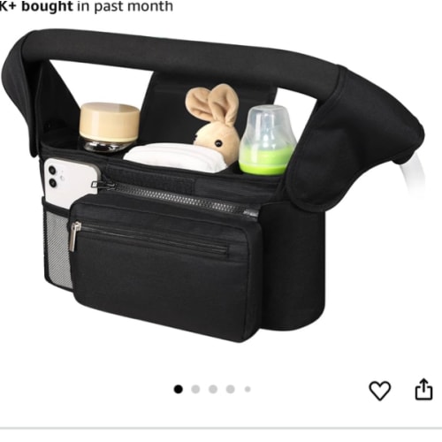 Accmor Universal Stroller Organizer with Insulated Cup Holder Detachable Phone Bag and Shoulder Strap,Stroller Bag Caddy Organizer Fits for Uppababy, Baby Jogger, Britax Strollers