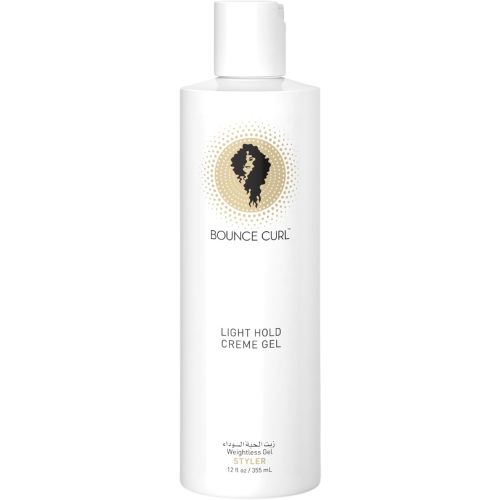 Bounce Curl Light Hold Creme Gel fol All Curl Types, Crunch-Free, Soft Hold Styling Gel, Fights Frizz & Locks In Moisture for Defined Curls, Aloe and Jojoba Formula, Sulfate & Silicone-Free 12 oz