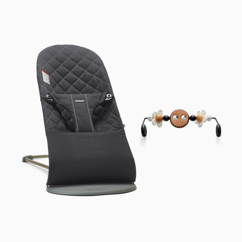 BabyBjörn Bouncer Bliss and Toy Bar Bundle - Black/Bw Googly Eyes