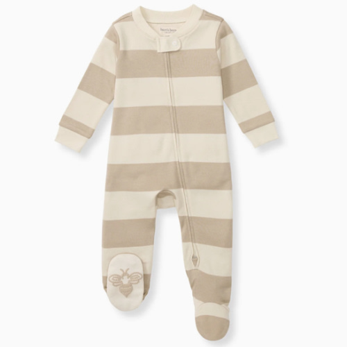 Mommy & Me Rugby Stripe Organic Cotton Sleep & Play - Oat – Burt's Bees Baby