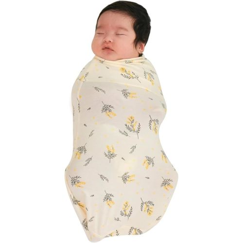 Konny Newborn Swaddle Pouch | Soft & Breathable Baby Sleepwear(0-3 Months) | Swaddles for Newborns, Nursery Swaddling Blankets (Mimosa)