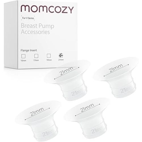 Momcozy Original V1 Pro/V2 Pro Breast Pump Replacement Accessories,Flange Insert 21mm Only for Momcozy V1 Pro/V2, 4PCS
