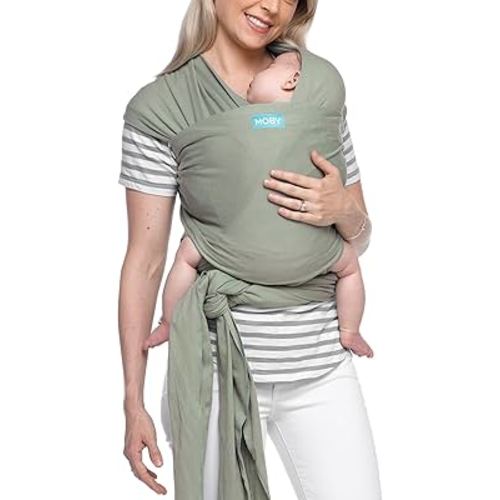 Moby Baby Wrap Carrier Classic for Newborns to Toddlers (8-33lbs), Infant Sling Carrier, Lightweight & Hands Free Design, Adjustable for All Body Types (Pear)
