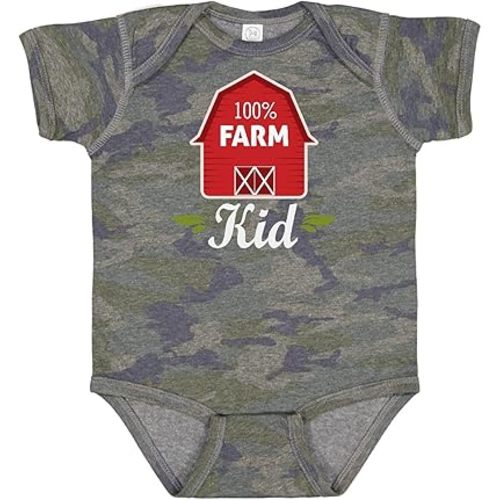 inktastic 100 Percent Farm Kid Baby Bodysuit