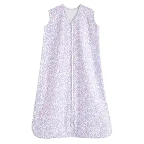 HALO SleepSack, 100% Cotton Wearable Blanket, Swaddle Transition Sleeping Bag, TOG 0.5, Aster Flowers-purple, Small, 0-6 Months