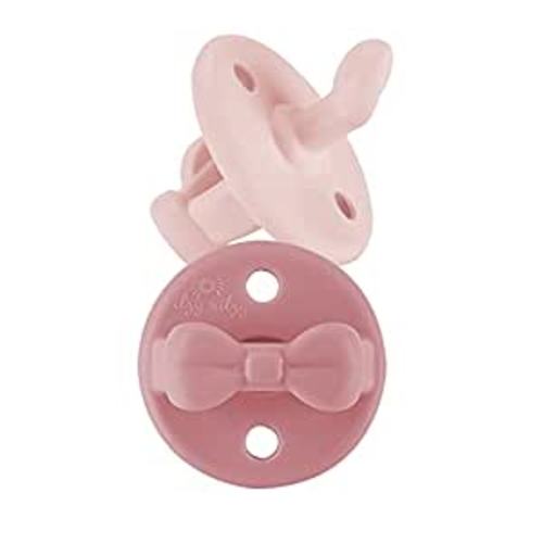 Amazon.com : Itzy Ritzy Sweetie Soother Silicone Orthodontic Pacifiers with Collapsible Handle & Two Air Holes for Added Safety, Set of 2 in Ballet Slipper & Primrose, for Ages 6-18 Months : Baby