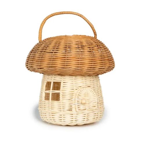 Rattan Mushroom Basket Nursery Decor