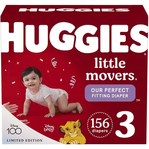 Huggies Size 3 Diapers, Little Movers Baby Diapers, Size 3 (16-28 lbs), 156 Count