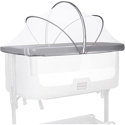Beberoad Love Bassinet Cover Mosquito Net Cover with 2-Way Zipper Mosquito Net for Bassinet/Bedside Sleeper/Travel Crib (White)